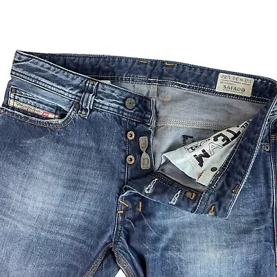 Diesel Safado Slim Straight Button Fly Jeans Mens 32x32 Blue Denim Cotton • $59