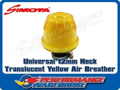 $11.62 • Buy SIMOTA TRANSLUCENT YELLOW 12mm OIL CATCH TANK CRANKCASE VENT/BREATHER AIR FILTER