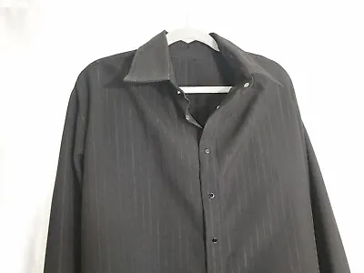 Amish Mennonite Hand Made Men's Black  Shirt Large  C 50 L 33 EUC Plain Clothing • $15