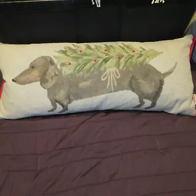 Dachshund Lovingkindness XL Duck Feather Christmas Tree Pillow NEW • $39.99