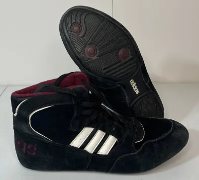 Adidas Rare VTG 90s 95' CLUB MONDIAL Wrestling Shoes Men’s Size 12 Black Maroon • $249.99