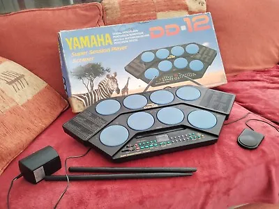 £80 • Buy Boxed Yamaha DD-12 Electronic Digital Drum Machine + Power Supply & Foot Pedal 