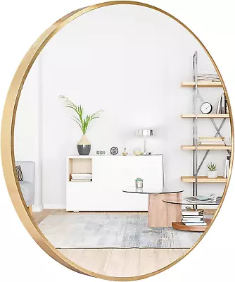 Gold Round Mirror 24 Inch Wall Mirrors With Hooks And Metal Framed Round Wall  • $69.33