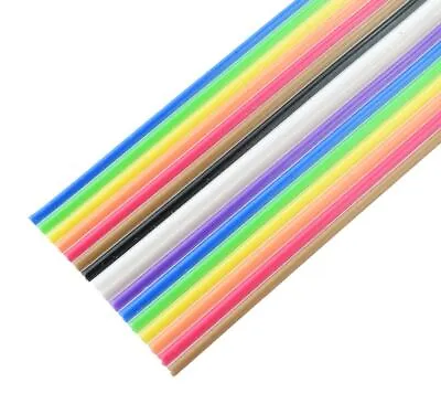 10 14 16 20 26 34 40 Way Multi Coloured Flat Ribbon Cable Wire 28AWG • £2.49