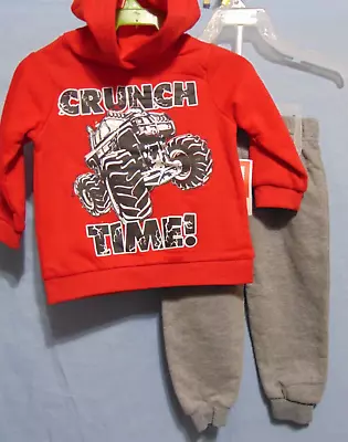 CRUNCH TIME Monster Truck Size 12 Month 2 Pc Hoodie Jogger Sweat Suit NEW • $9.95