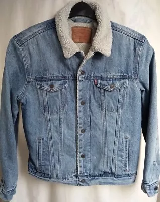 Men’s Levi’s Sherpa Jacket Denim Great Condition Size Large • £29