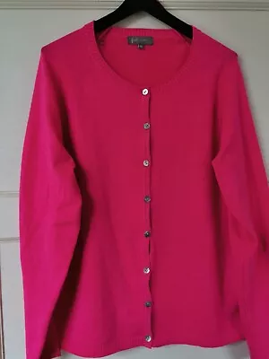 Bright Pink Lightweight Long Sleeved  Cardigan - First Avenue Medium • £2.50