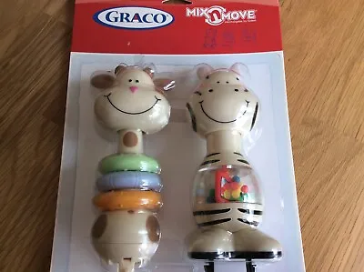 Graco Mix N Move Giraffe And Zebra Rattles • £5.50