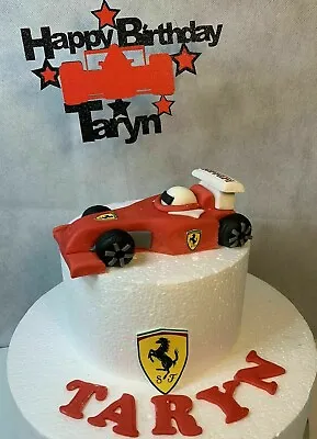Edible Ferrari F1 Racing Car Cake Topper Racing Grand Prix Birthdays  • £14.99