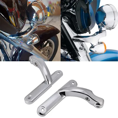 $69.99 • Buy Chrome Passing Lamp Driving Fog Spot Light Bracket Bar For Harley Motorcycle