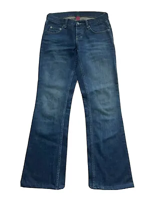 £14.99 • Buy H&m Blue Denim Flared Leg Boot Cut Low Rise Jeans Xs Uk 6-8 Eu 34-36 Us 2-4 Bnwt
