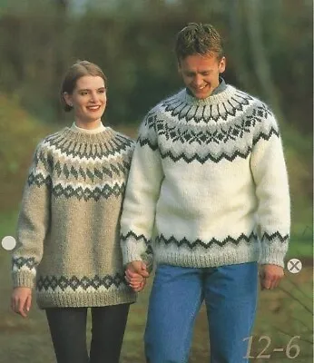 Lopi Alafoss Iceland  Knitting Pattern 12-6 Sweater Right Of Photo • £4.15