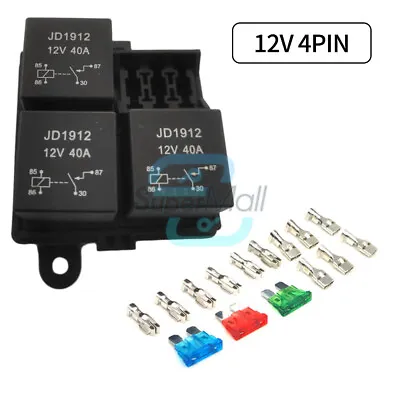 DC12V 4PIN/5PIN Universal Car Truck Relay 3-way Switch Control Fuse Holder Relay • $9.58