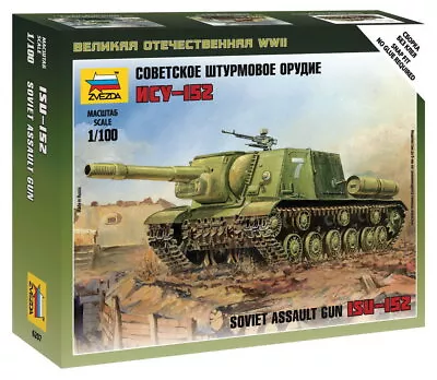 Zvezda Models 1/100 (Snap-Fit) Soviet Assault Gun ISU-152 • $10