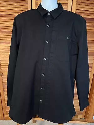 5.11 Tactical Sz 2xl Heavy Black Cotton Long Sleeve Snap Front Tactical Shirt • $19.75