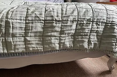 Laura Ashley Quilted Bedspread 200 X 200 Cm Eau De Nil • £40