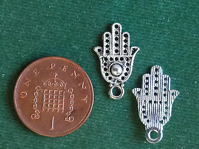 10 Hamsa Charms - Antique Silver - Hand Of Fatima Protection • £3.15