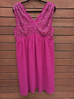 $25 • Buy New With Tags ASOS Maternity Pink Maroon Beaded Embellished Dress Size 16