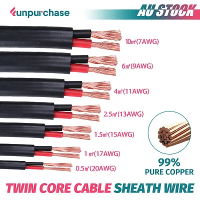 Twin Core Wire Copper Vehicle Camper RV Van Marine Solar PVC Sheath Insulation • $42.77