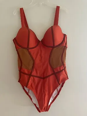 GABI FRESH X SWIMSUITS FOR ALL Burnt Orange One Piece Swimsuit - Size 14D/DD • $35