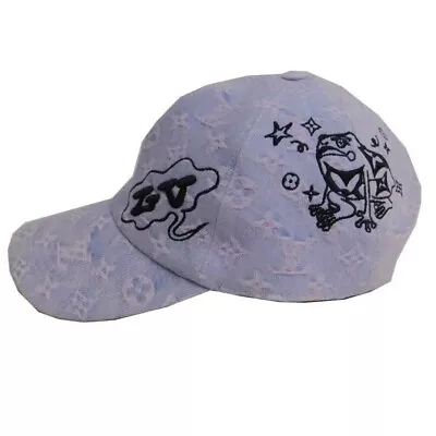 LOUIS VUITTON LV Monogram Denim Men's Cap Cartoon M8158M Blue Pink Size L • $853.71