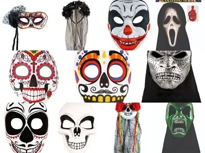 £5.69 • Buy Adult Halloween Spooky Scary Face Mask,Bleeding Horror Clown Scary Dead Skeleton