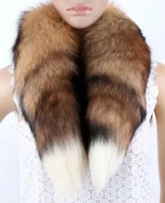 $19.99 • Buy 100% Real Genuine Fox Fur Scarf Collar Shawl Scarves Wrap Stole Neck Warmer Gift