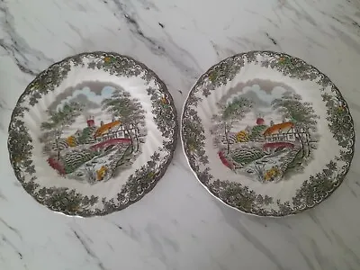 Vintage Myott The Brook Fine Staffordshire Ware 2x 22cm Plates • £6