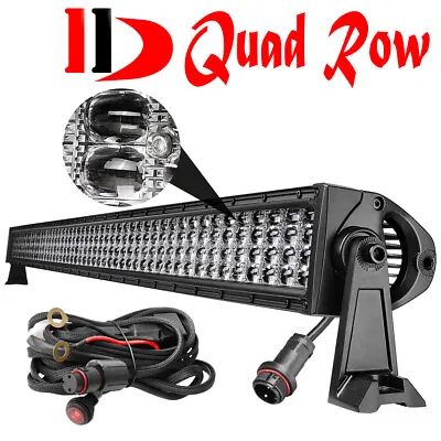 11D Quad Row LED Work Light Bar Spot Flood Driving 54  Curved 12 20 30  Straight • $89.99