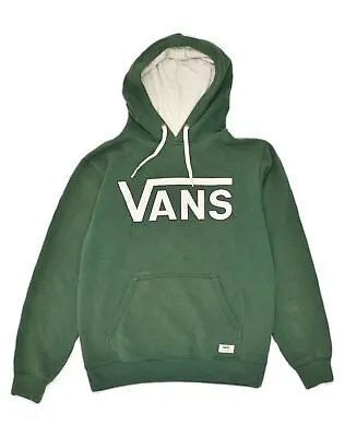 VANS Mens Graphic Hoodie Jumper Small Green Cotton UU04 • £13.98