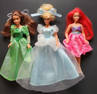 $16 • Buy Vintage 1994 6.5” Disney Princess Lot Cinderella, Belle & Ariel 