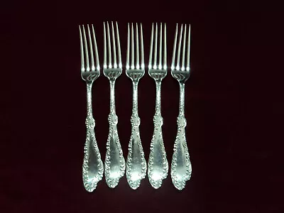 Silverplate Lot Of 5 SL & GH Rogers Vernon Antwerp Dinner Forks 1900 • $39.99