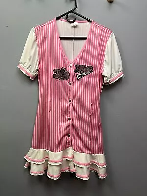 Baseball Dress/Costume Home Run Honey Halloween Pink White Womens Medium NEW • $17