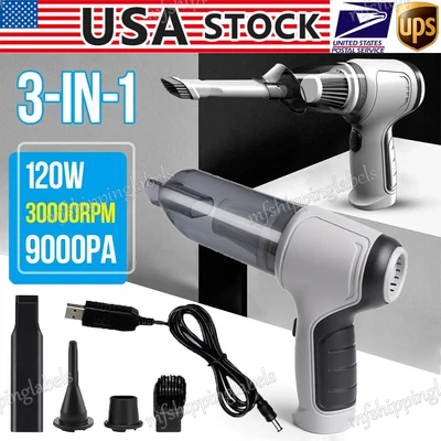 $19.87 • Buy 120W Car Vacuum Cleaner Cordless Mini Portable Auto Home Wet&Dry Strong Suction