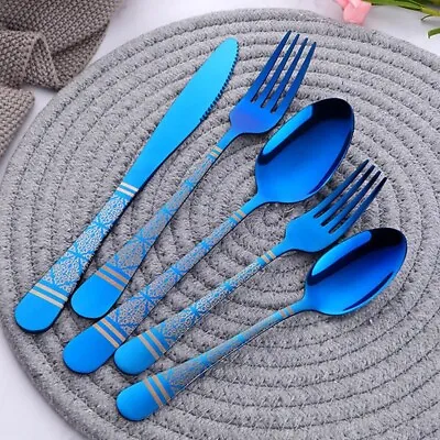 Blue Spoon Stainless Steel Flatware Cutlery Forks Knives Dinner Set 20 Pieces • $344.51