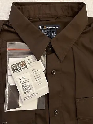 5.11 Tactical Class A Taclite Patrol Duty Uniform Shirt Dark Brown Men's XLT NWT • $27.96