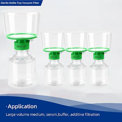 Bottle Top Filter System Set PES 500mL 0.2㎛ Vacuum Filtration Funnel & Receiver • $55.79