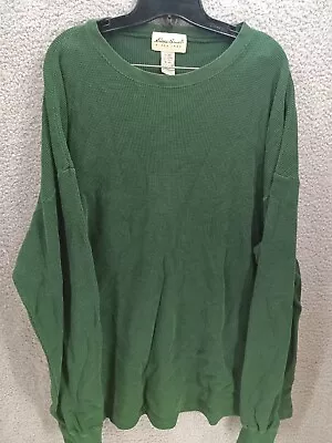 Eddie Bauer VTG Men's Pull-on Green Waffle Knit Long Sleeve Thermal Sz XL • $25