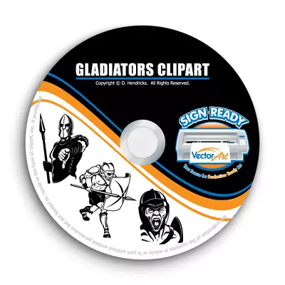 Gladiators Clipart -vector Clip Art -vinyl Cutter Plotter & T-shirt Graphics Cd • $19.95