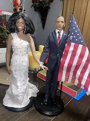 Barack And Michelle Obama 2008 Inaugural 16  Porcelain Dolls By The Danbury Mint • $950