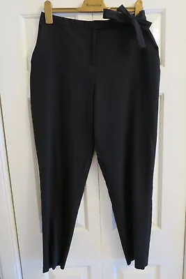 £5 • Buy Misguided Peg Leg Trousers Size 14 Bow Detail Black