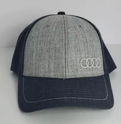$24.88 • Buy Audi Adjustable Gray Embroidered Logo Strapback Hat Cap