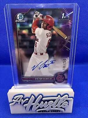 2022 Bowman Chrome VICTOR SCOTT II Purple Refractor Auto /250 CARDINALS #CDA-VS • $4.25