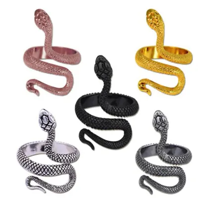 Vintage Open Adjustable Men's Fashionable Snake Ring Punk Biker Band Jewelry • $0.80