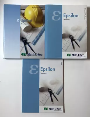 Math U See EPSILON SET Instruction Teacher Manual Student Workbook Test Fraction • $78.99