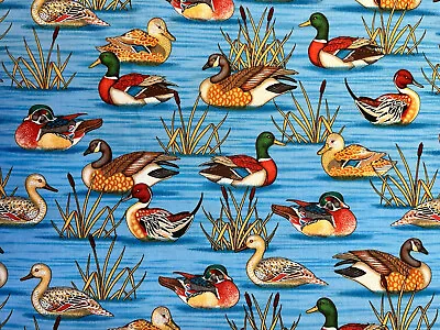 2.5 Yards Of Cabin Country By Dan Morris 2013 RJR Fabrics Ducks Water Cattails • £27