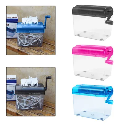 Portable Mini Manual Paper Shredder Office Home A6 Documents Cutting Destroyer • £11.99