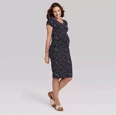 Isabel Maternity By Ingrid & Isabel Floral Print T-Shirt Maternity Dress Size S • $14.99