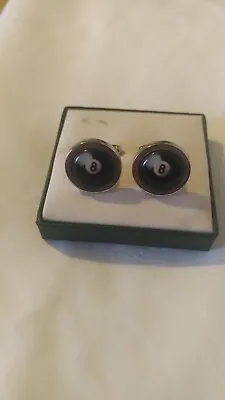 Cufflinks Sonia Spencer Boxed Pair 8-Ball Dad Birthday Jewellery Gift For Him • £5