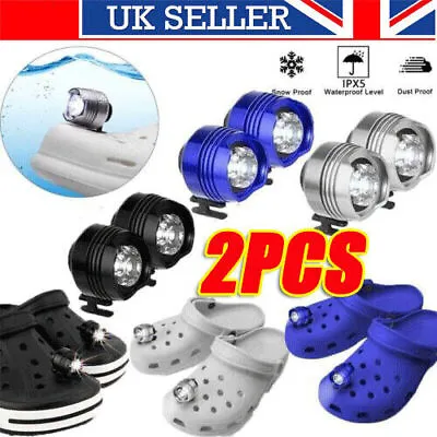 Lights Camping Headlights For Croc Shoes Charms Clog Sandals Shoes Decoration 2X • £5.49